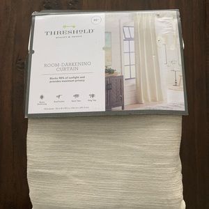 NEW 2 Threshold 95 X 52 Ivory Faux Silk Room Darkening curtains NEW